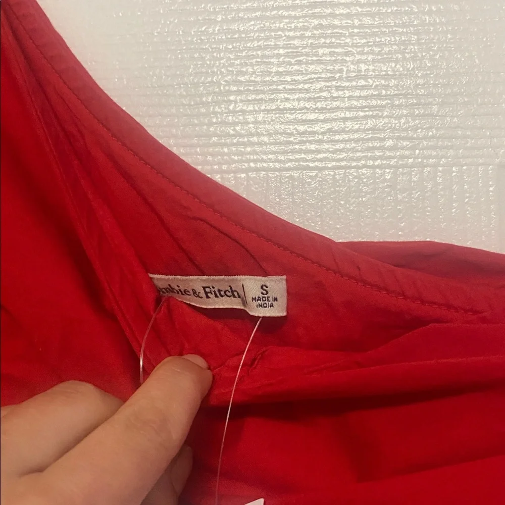 Abercrombie & Fitch Red One Shoulder Side Cutout Maxi Dress, NWT Sz Small